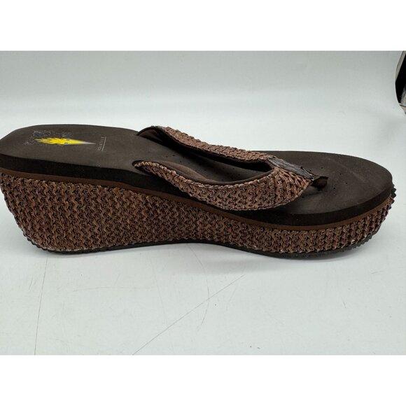 Volatile Women's Chunky Wedge Platform Flip Flop Thong Sandal Sz 11 Brown Casual - Picture 8 of 11